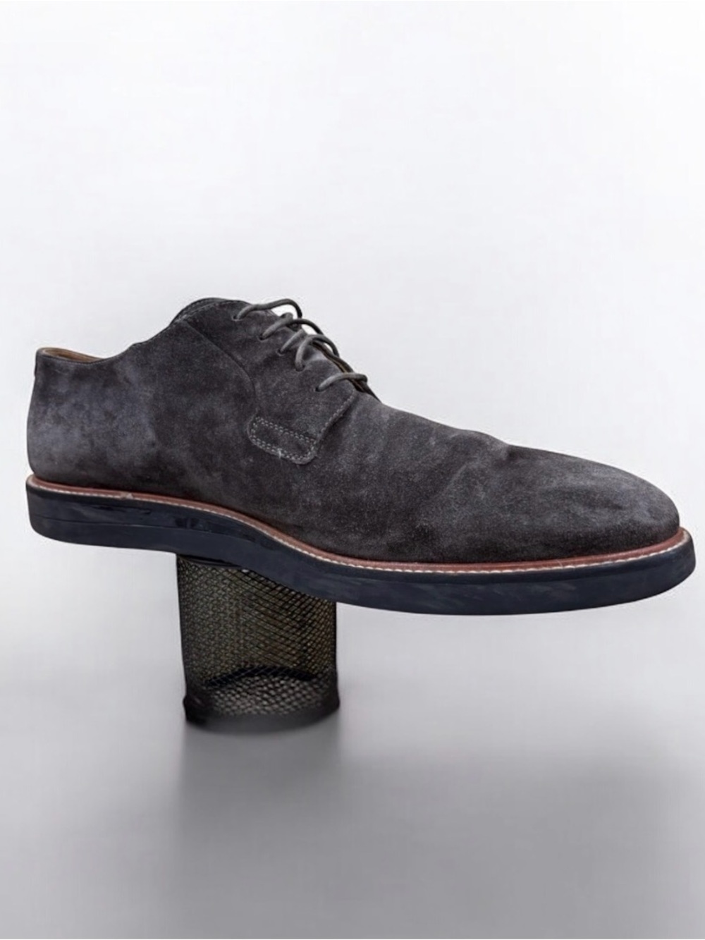 Vince Grey Suede Leather Lace Up Dress Shoes Men’s Size 11 - Picture 10 of 11